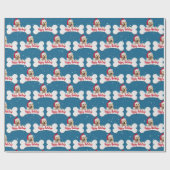 Papier Cadeau Noël Golden Retriever sur le chien os (Plat)