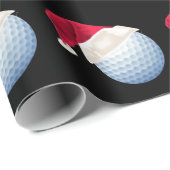 Papier Cadeau Noël Golf Funny Père Noël Holiday (Coin rond)