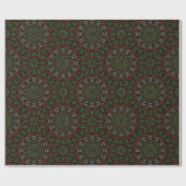 Papier Cadeau Noël gothique verre tendu Feuille Mandala (Plat)