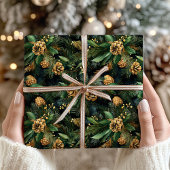 Papier Cadeau Noël Green Moody Festive Green