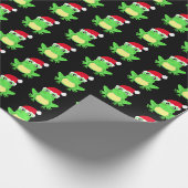 Papier Cadeau Noël Grenouille noire Santa Hat Motif Nouveauté (Coin)