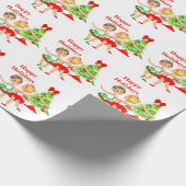 Papier Cadeau Noël heureux de vacances de petites filles de (Coin)