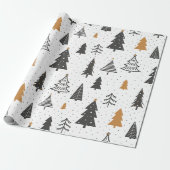 Papier Cadeau Noël Hiver Arbre de Noël (Déroulé)