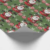 Papier Cadeau Noël Ho, Ho, Ho, Père Noël (Coin)