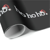 Papier Cadeau Noël Ho Ho Ho Xmas Santa Hat (Coin rond)