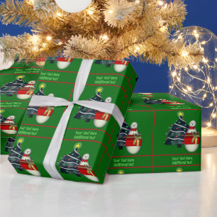 Papier Cadeau Noël Holiday mignon Snowman Tree personnalisé