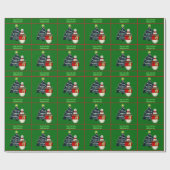 Papier Cadeau Noël Holiday mignon Snowman Tree personnalisé (Plat)