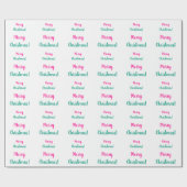 Papier Cadeau Noël Hot Pink Green Joyeux Noël (Plat)