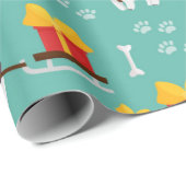 Papier Cadeau Noël Husky Motif (Coin rond)