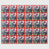 Papier Cadeau Noël inoubliable de casquette de Père Noël d'usage (Plat)