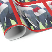 Papier Cadeau Noël inoubliable de casquette de Père Noël d'usage (Coin rond)