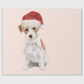 Papier Cadeau Noël Jack Russell Chien Santa Hat (Plat)