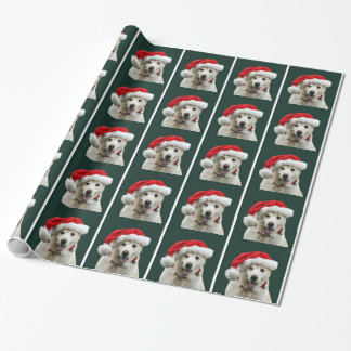 Papier Cadeau Noël jaune de labrador retriever