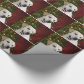 Papier Cadeau Noël jaune de labrador retriever (Coin)