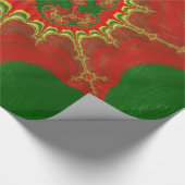 Papier Cadeau NOËL ~ Jaune Motif fractal Vert Rouge ~ (Coin)