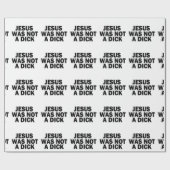 Papier Cadeau Noël Jésus n'était pas humour drôle (Plat)