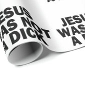 Papier Cadeau Noël Jésus n'était pas humour drôle (Coin rond)