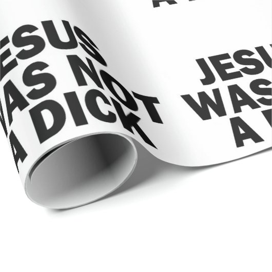 Papier Cadeau Noël Jésus n'était pas humour drôle (Coin rond)