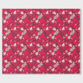 Papier Cadeau Noël Jingle Bells Joyeuse Salutations Collection (Plat)