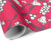 Papier Cadeau Noël Jingle Bells Joyeuse Salutations Collection (Coin rond)