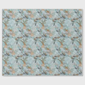 Papier Cadeau Noël joli modèle floral fantaisie (Plat)