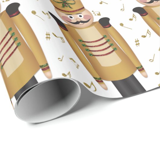 Papier Cadeau Noël Jouet Soldat Nutcracker Xmas (Coin rond)