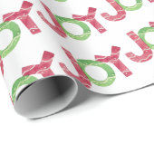 Papier Cadeau Noël Joy papier d'emballage rouge rose (Coin rond)