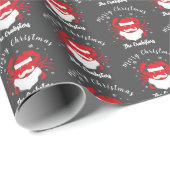 Papier Cadeau Noël joyeux du crabe du Père Noël (Coin rond)