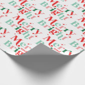 Papier Cadeau noël joyeux et rouge rose vif (Coin)