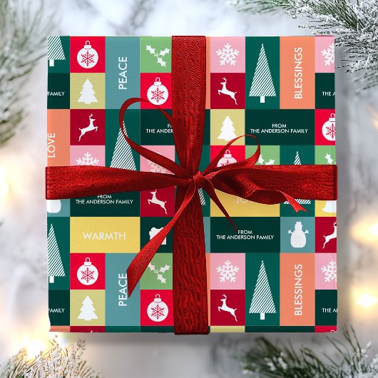 Papier Cadeau Noël Joyeux Jours fériés Nom moderne