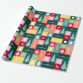 Papier Cadeau Noël Joyeux Jours fériés Nom moderne (Déroulé)