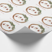 Papier Cadeau Noël Joyeux Joyeux Joyeux Joyeux Script floral (Coin)