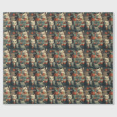 Papier Cadeau Noël Joyeux Kitties Motif (Plat)