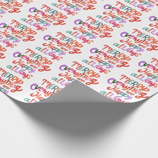 Papier Cadeau Noël Joyeux Tout Joyeux Toujours Moderne (Coin)