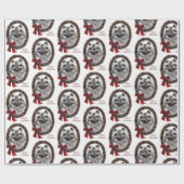 Papier Cadeau Noël Keeshond (Plat)