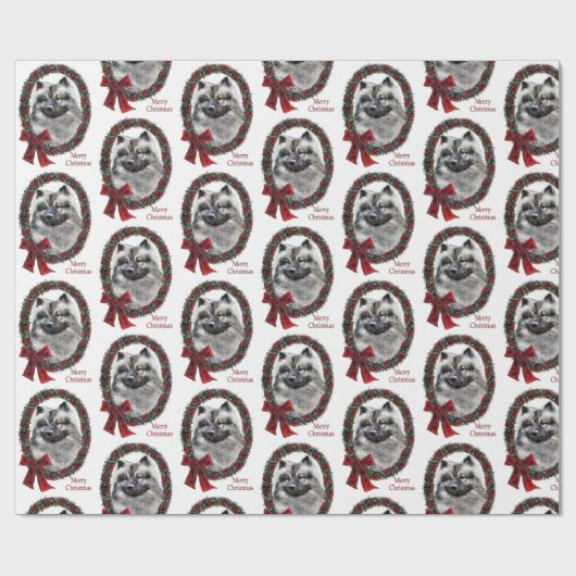Papier Cadeau Noël Keeshond (Plat)