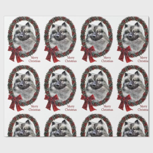 Papier Cadeau Noël Keeshond (Plat)