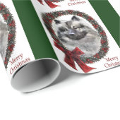 Papier Cadeau Noël Keeshond (Coin rond)