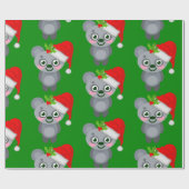 Papier Cadeau noël koala santa claus (Plat)