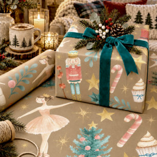 Papier Cadeau Noël Kraft Tout Écrouelleur de Noix Grand Format