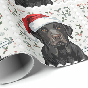 papier cadeau Noël labrador noir