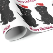 Papier Cadeau Noël Labrador noir (Coin rond)