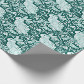 Papier Cadeau Noël lapin vert lapin lapin Oiseau Motif de bois (Coin)