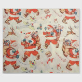 Papier Cadeau Noël Le Père Noël Toys Reindeer présente (Plat)