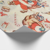 Papier Cadeau Noël Le Père Noël Toys Reindeer présente (Coin)