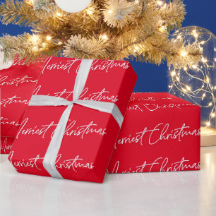 Papier Cadeau Noël le plus joyeux Rouge ET Blanc Fêtes