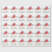 Papier Cadeau Noël lumineux de paresse d'amusement (Plat)