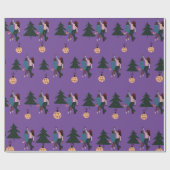 Papier Cadeau Noël magique de la fille noire (Plat)