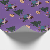 Papier Cadeau Noël magique de la fille noire (Coin)