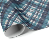 Papier Cadeau Noël Marine Plaid Classic Holiday Simple (Coin rond)